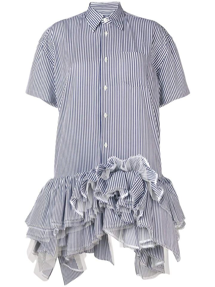 Junya Watanabe Frilly Shirt Dress - Blue