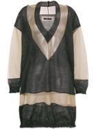 Uma Wang Sheer Paneled Knitted Jumper - Black