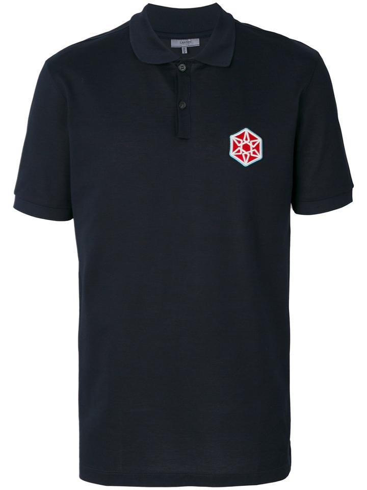 Lanvin - Patch Polo Shirt - Men - Cotton - L, Blue, Cotton