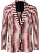 Tagliatore - Striped Blazer - Men - Cotton/cupro - 46, Red, Cotton/cupro