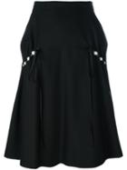 Comme Des Garçons Noir Kei Ninomiya Pearled Trim Skirt, Women's, Size: Small, Black, Polyester/cupro/rayon