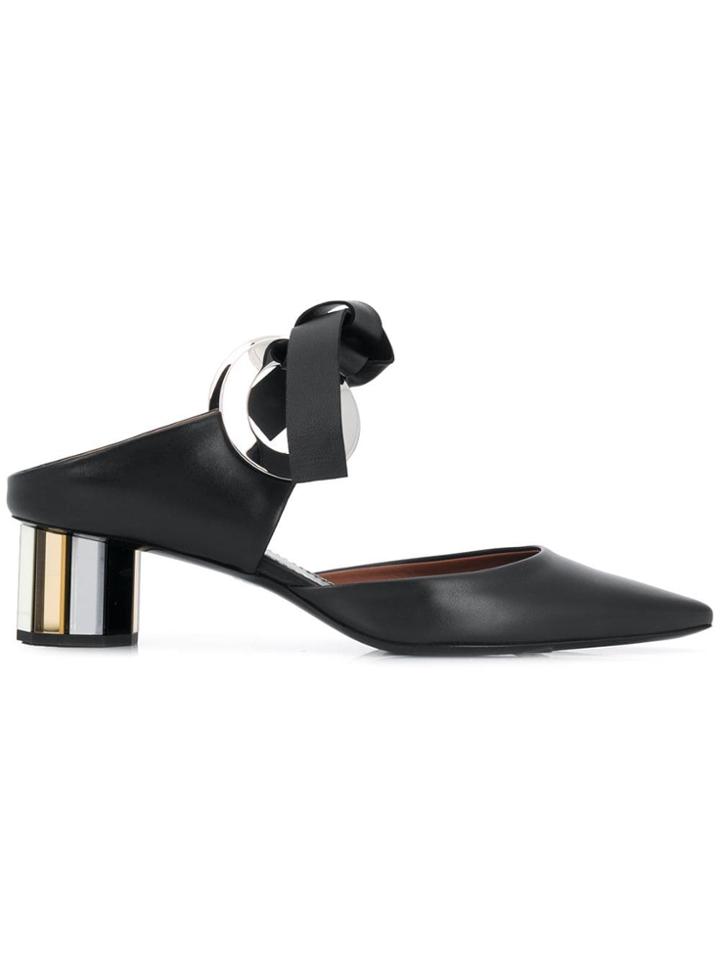 Proenza Schouler Ribbon Tie Pointed Mules - Black