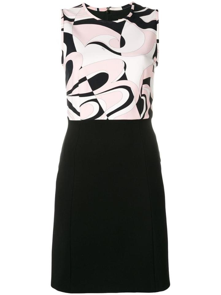 Emilio Pucci Fortuna Print Contrast Mini Dress - Black