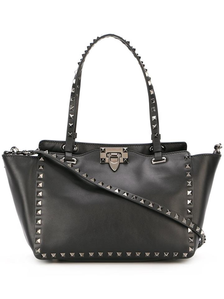 Valentino Valentino Garavani 'rockstud' Trapeze Tote, Women's, Black, Leather/metal (other)