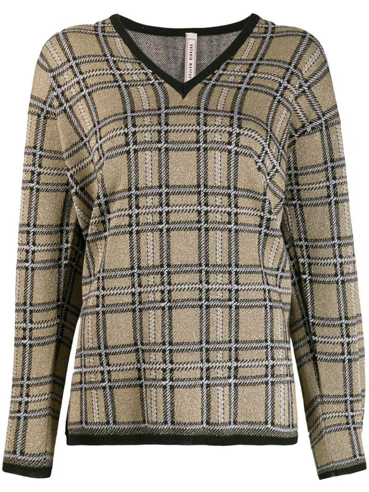 Antonio Marras Plaid Knit Sweater - Neutrals