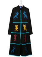 Stella Jean Kids Teen Geometric Print Shirt Dress - Black