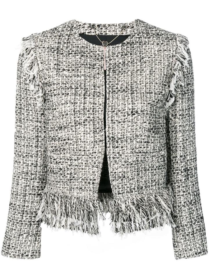 Twin-set Fringed Boucle Jacket - White