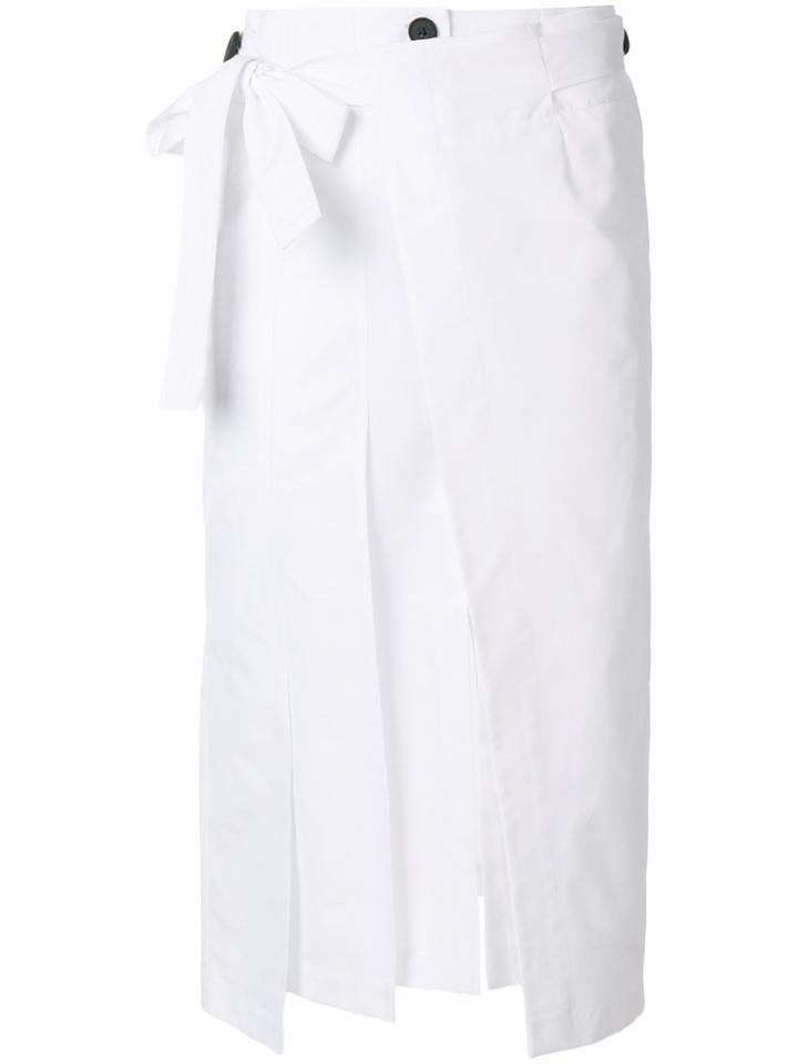 Eudon Choi Slit Detail Layered Wrap Skirt - White