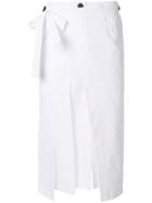 Eudon Choi Slit Detail Layered Wrap Skirt - White