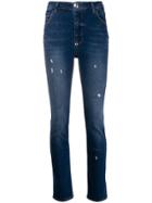 Philipp Plein Ripped Detail Slim Jeans - Blue