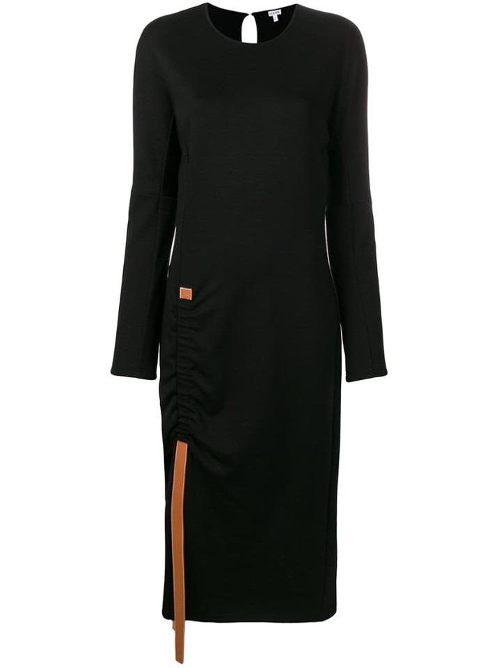Loewe Side Strap Midi Dress - Black
