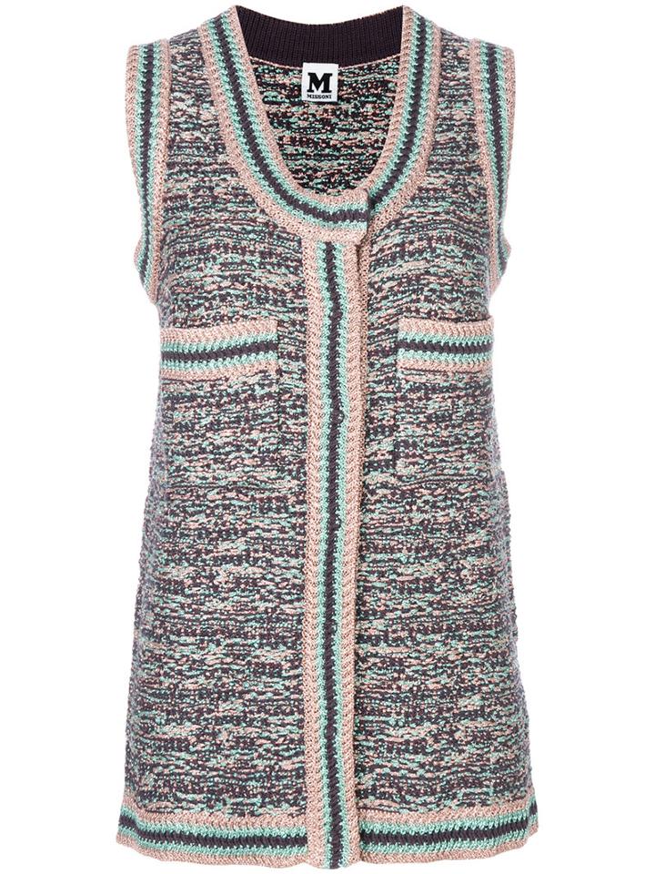 M Missoni - Sleeveless Cardigan - Women - Viscose/wool/metallic (grey) Fibre - S, Viscose/wool/metallic Fibre