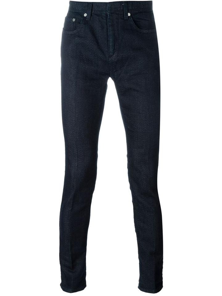 Neil Barrett Classic Skinny Jeans, Men's, Size: 33, Blue, Cotton/nylon/polyurethane