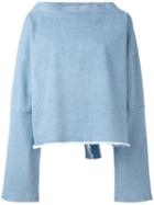 Andrea Ya'aqov - Bell Sleeve Denim Top - Women - Cotton - M, Blue, Cotton