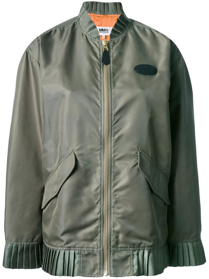 Mm6 Maison Margiela Frill Detail Bomber Jacket - Green