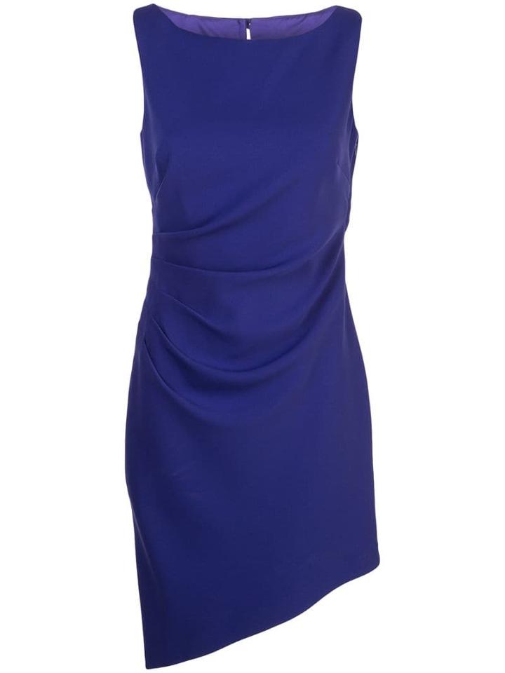 Milly Ruched Asymmetric Dress - Blue