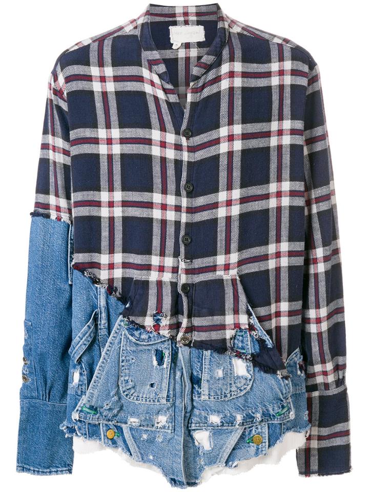 Greg Lauren Deconstructed Shirt - Blue