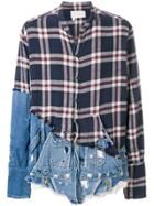 Greg Lauren Deconstructed Shirt - Blue