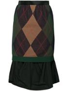 Kolor Argyle Layer Skirt - Black