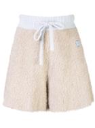 Off-white Logo Patch Fluffy Knit Shorts - Neutrals