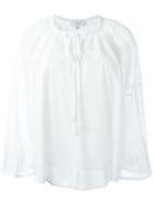 Iro Wide Sleeve Crochet Detail Kaylia Blouse, Women's, Size: 38, White, Cotton