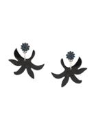 Marni Abstract Floral Earrings - Black