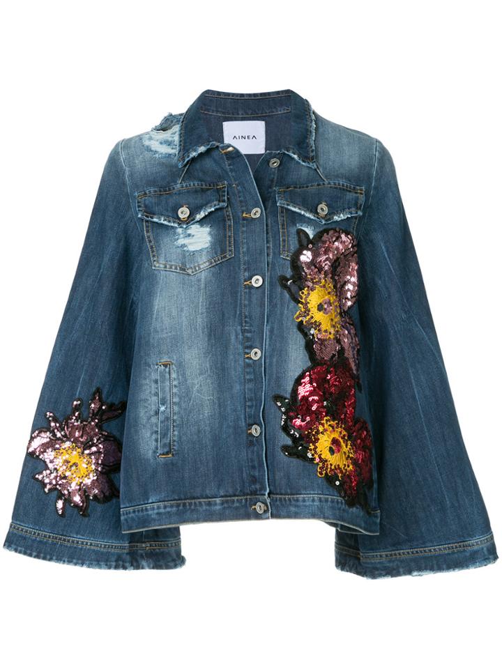 Ainea Sequin Patch Detail Jacket - Blue