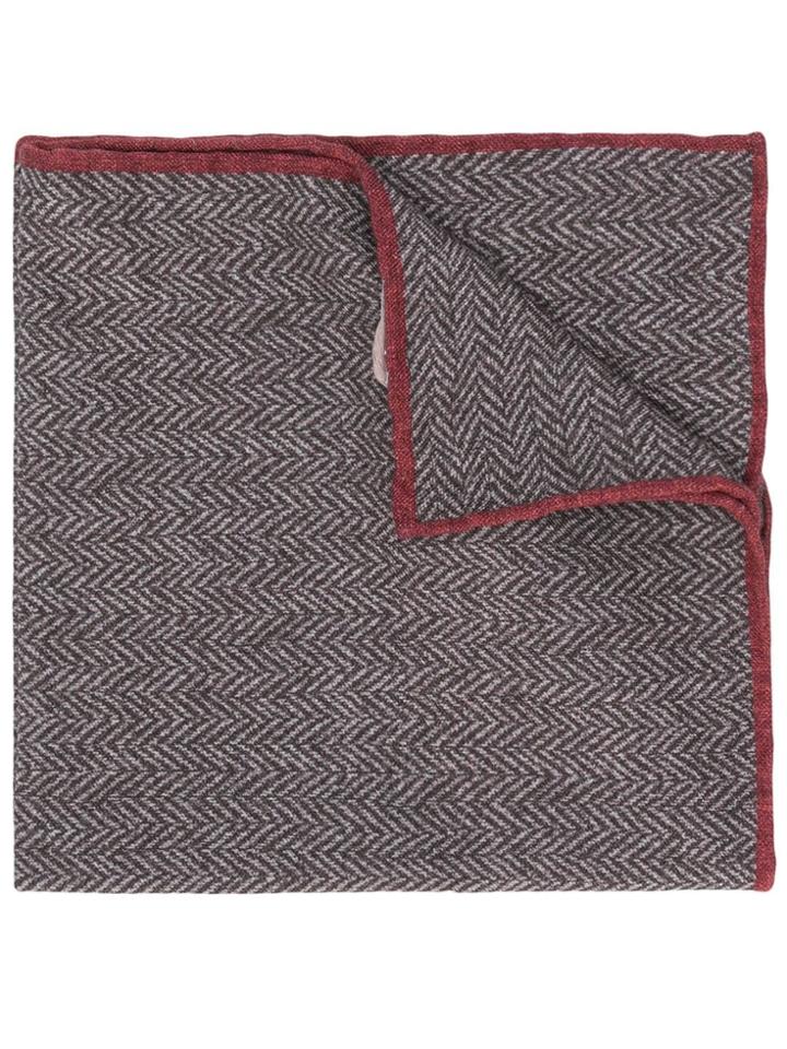 Eleventy Patterned Wide Handkerchief - Grey