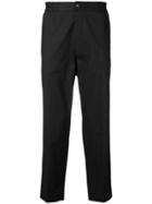 Pt01 Cropped Straight Leg Trousers - Black