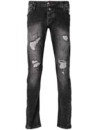 Philipp Plein Faded Distressed Jeans - Black