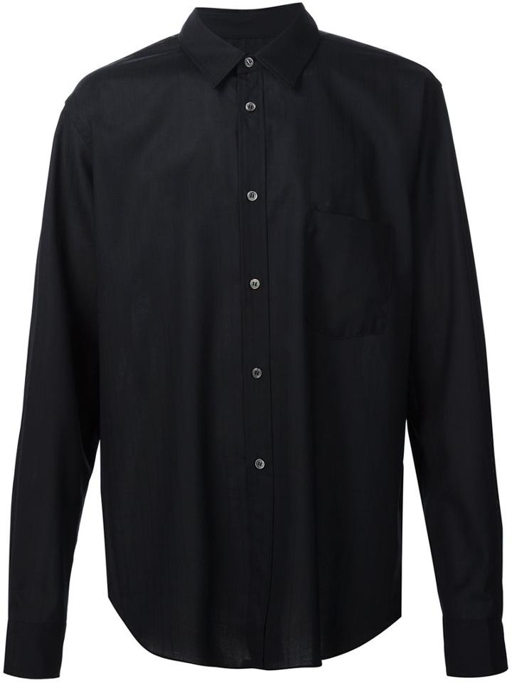 Comme Des Garçons Homme Plus Patch Pocket Shirt, Men's, Size: Small, Blue, Polyester/wool