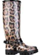 Dolce & Gabbana Leopard Print Rain Boots