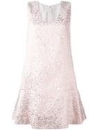 Delpozo Shirt Collar Patterned Dress - Pink & Purple