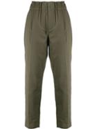 Brunello Cucinelli Cropped High Waisted Trousers - Green