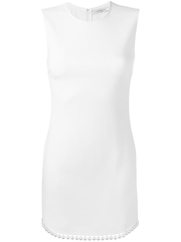 Givenchy Pearl Trim Shift Dress, Women's, Size: 38, White, Viscose/spandex/elastane/acetate/acrylic