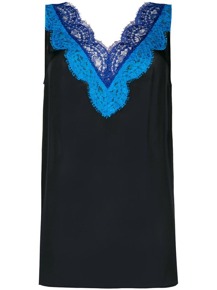 Emilio Pucci Lace Insert Sleeveless Blouse - Black