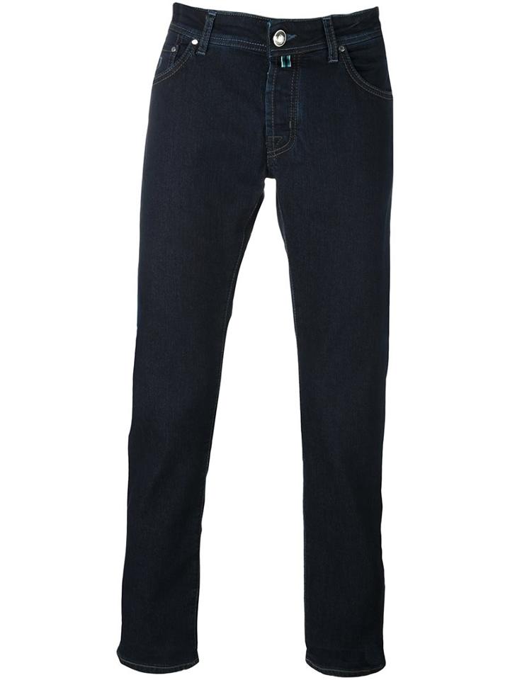 Jacob Cohen Stretch Straight Jeans, Men's, Size: 38, Blue, Cotton/polyester/spandex/elastane