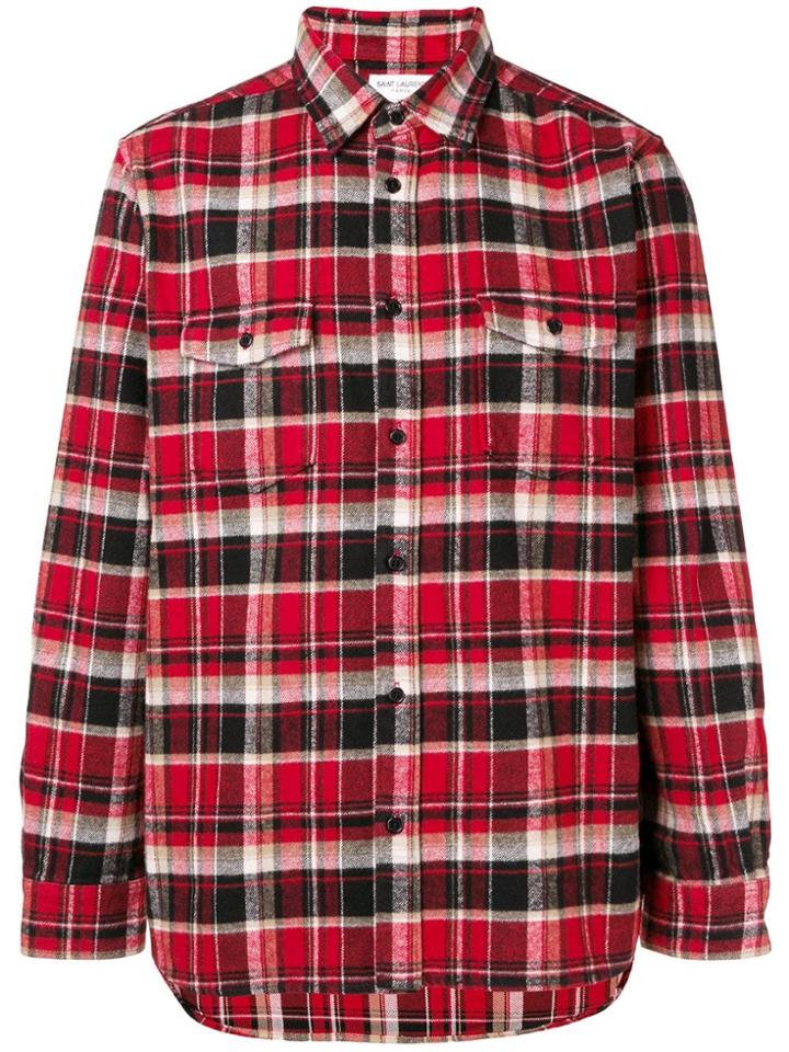 Saint Laurent Checked Shirt - Red