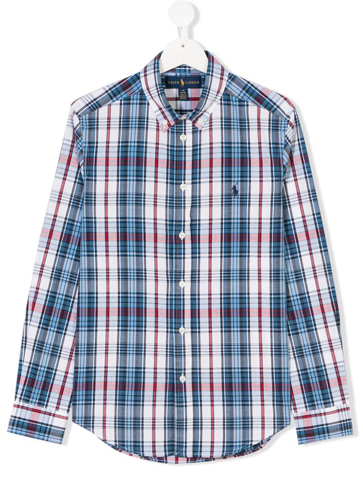 Ralph Lauren Kids Teen Checked Button Down Shirt - Blue