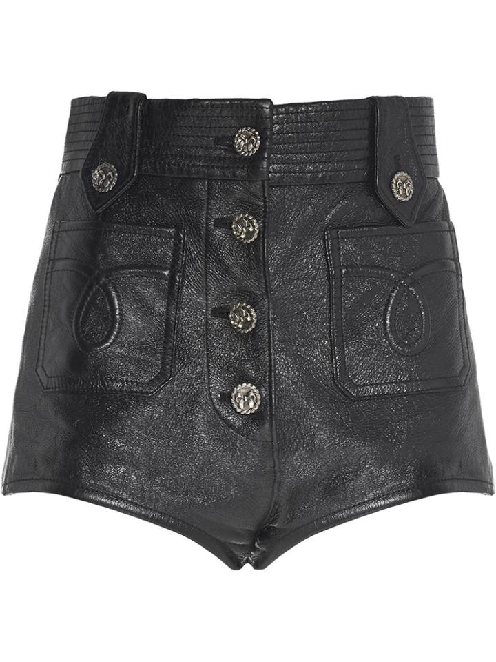 Miu Miu Nappa Leather Trousers - Black