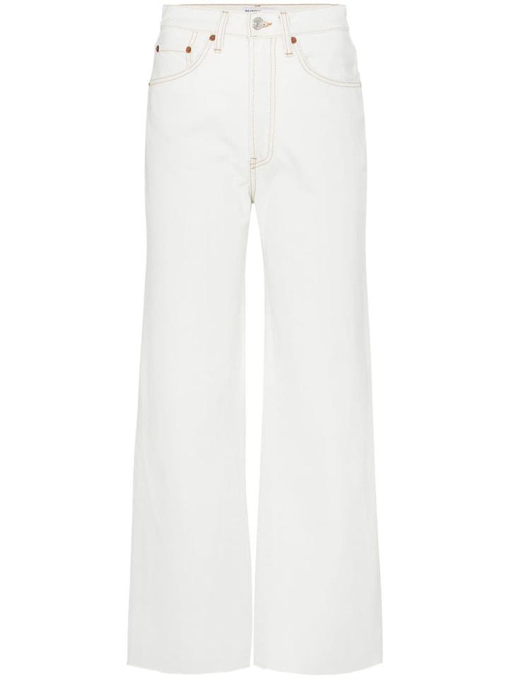 Re/done Cropped Wide-leg Jeans - Blue