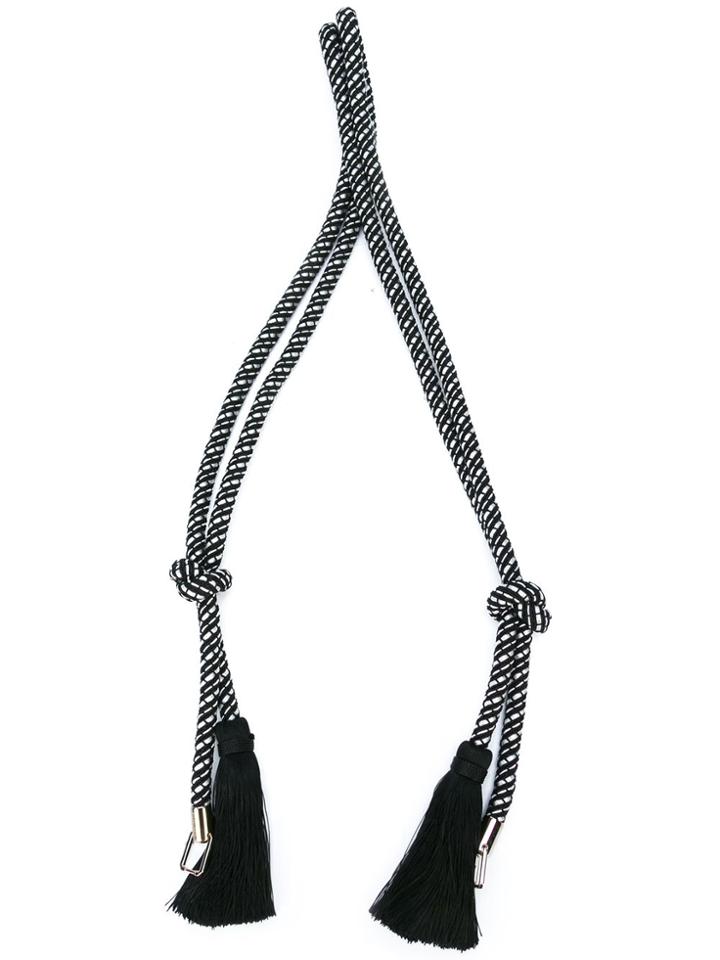 Valextra Fringed Tassel Shoulder Bag - Black