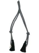 Valextra Fringed Tassel Shoulder Bag - Black