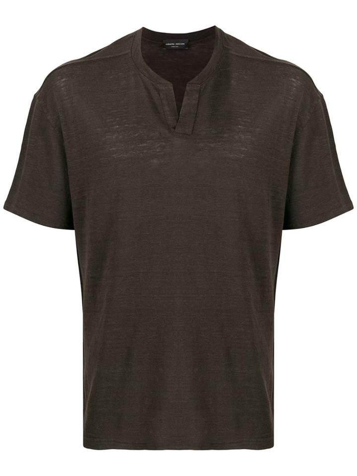 Roberto Collina Plain T-shirt - Brown