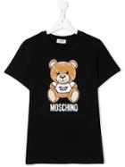 Moschino Kids Teen Teddy Logo T-shirt - Black