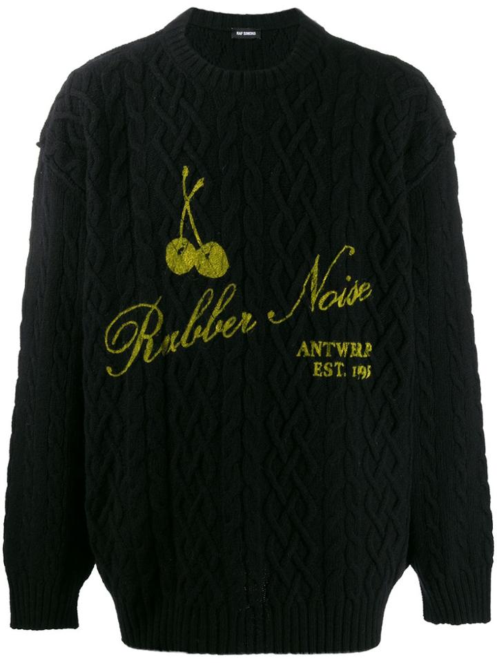 Raf Simons Printed Aran Knit Jumper - Black