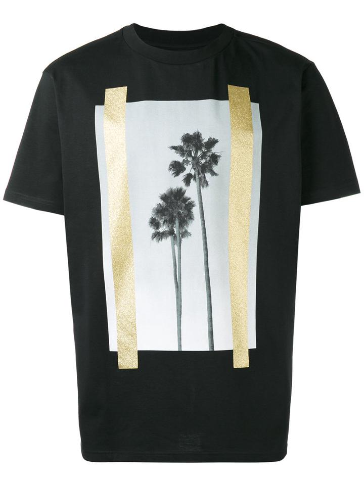 Palm Angels Palm Trees Print T-shirt, Men's, Size: Medium, Black, Cotton
