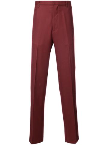 Chin Mens Mid Rise Trousers - Red