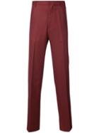 Chin Mens Mid Rise Trousers - Red