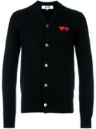 Comme Des Garçons Play V Neck Cardigan, Men's, Size: Medium, Black, Wool